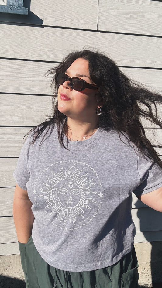 Let the Sun Warm What’s Ready Women’s Boxy Tee