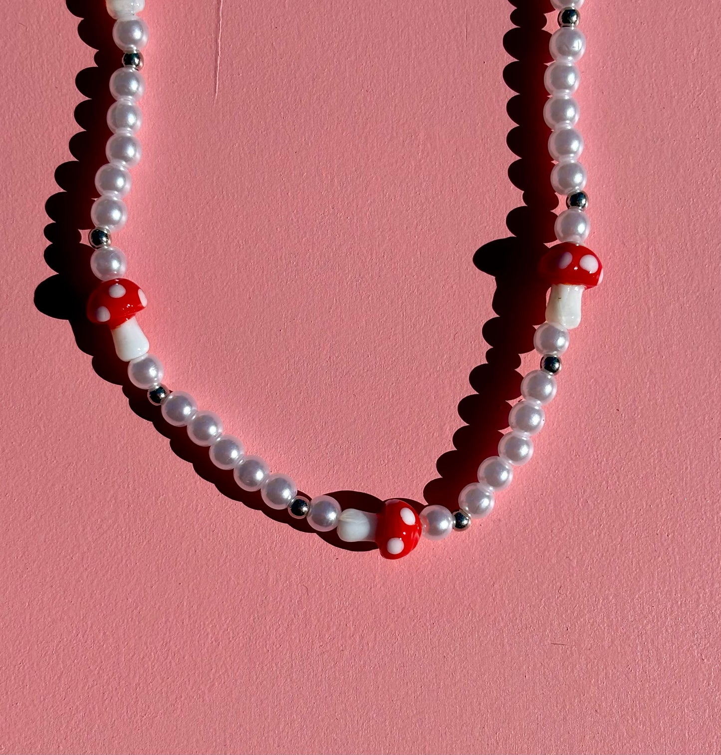 Mushroom Beaded Necklace