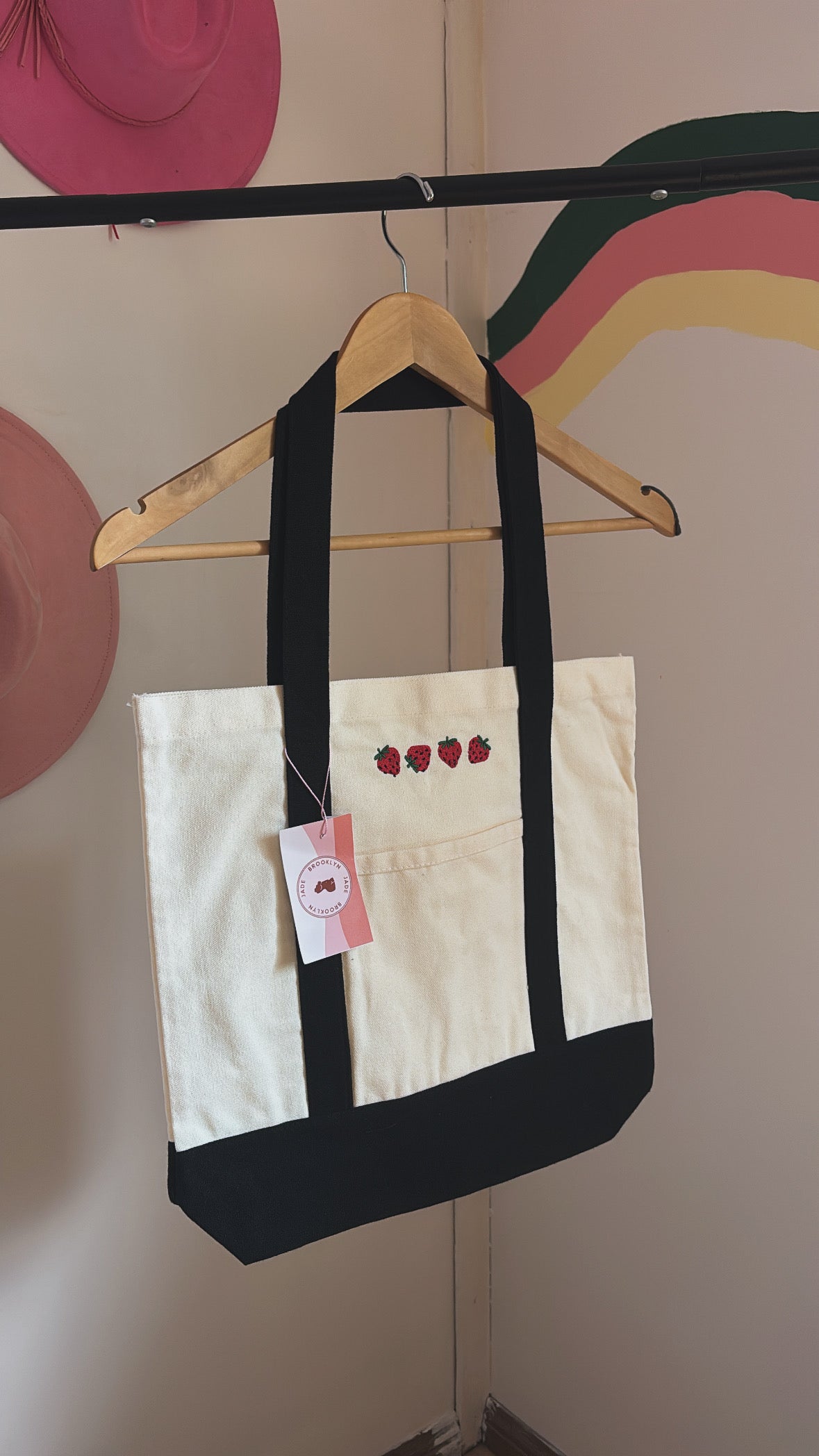 Strawberry Canvas Tote