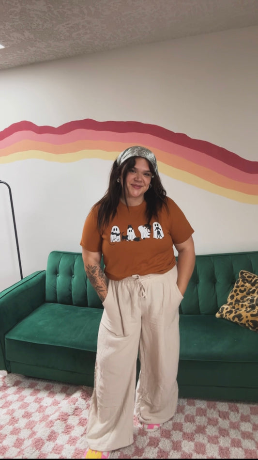 Black Cats & Ghosts Tee – Rust Orange