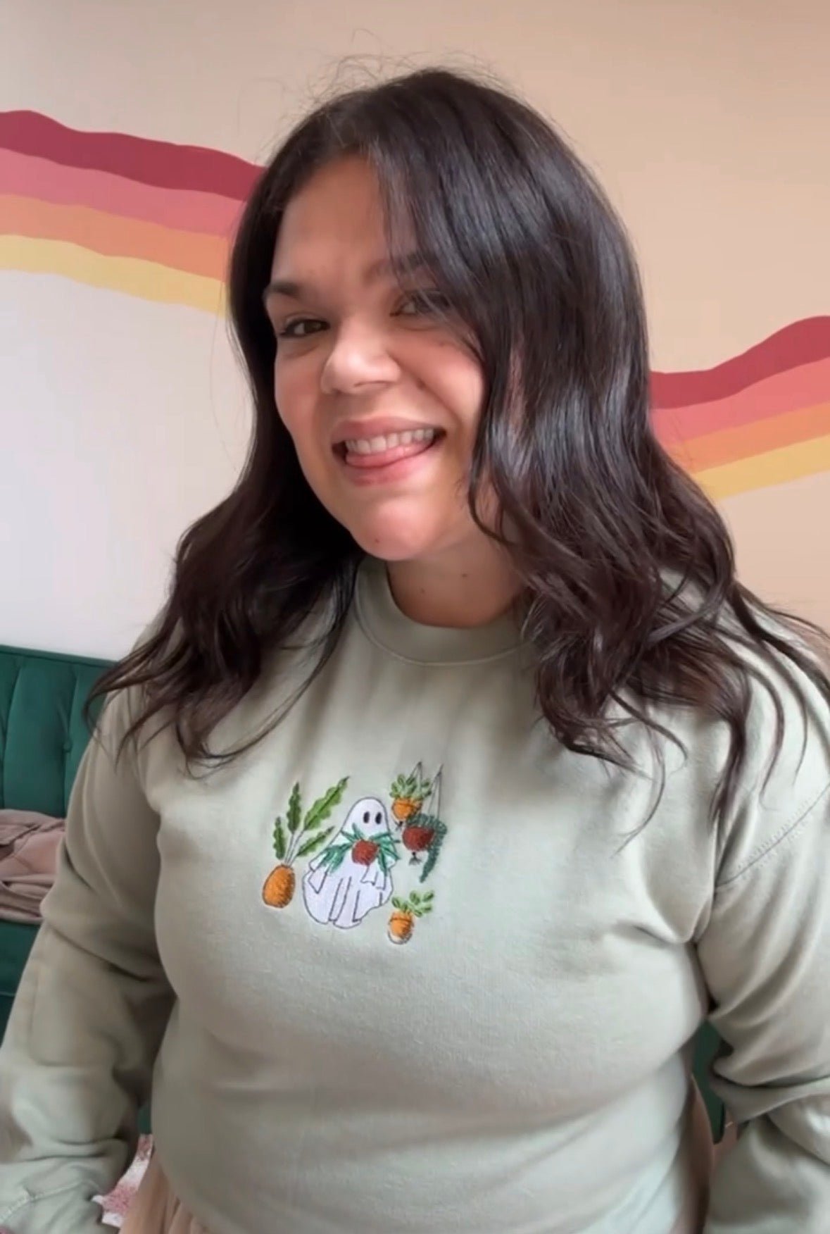 Spooky Plant Ghosty Embroidered Sweatshirt – Limited Halloween Edition