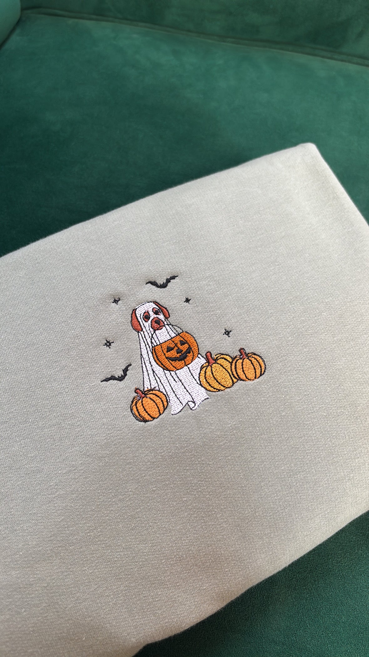 Spooky Pup Embroidered Sweatshirt – Limited Halloween Edition