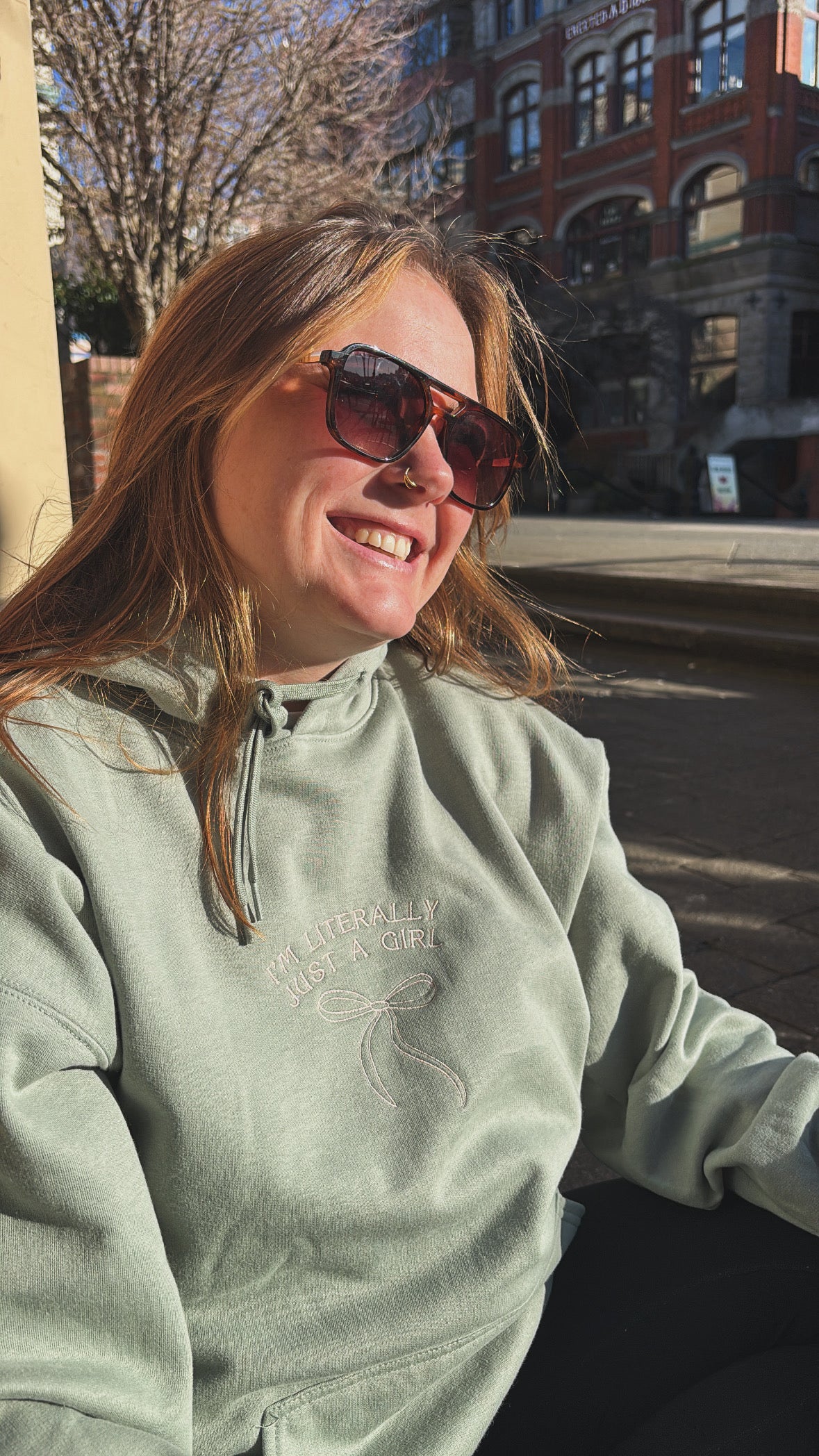 “I’m Literally Just a Girl” Embroidered Hoodie