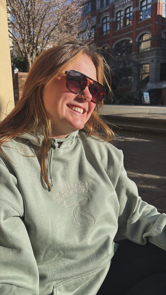 “I’m Literally Just a Girl” Embroidered Hoodie