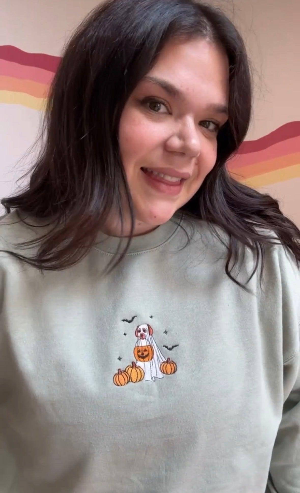Spooky Pup Embroidered Sweatshirt – Limited Halloween Edition