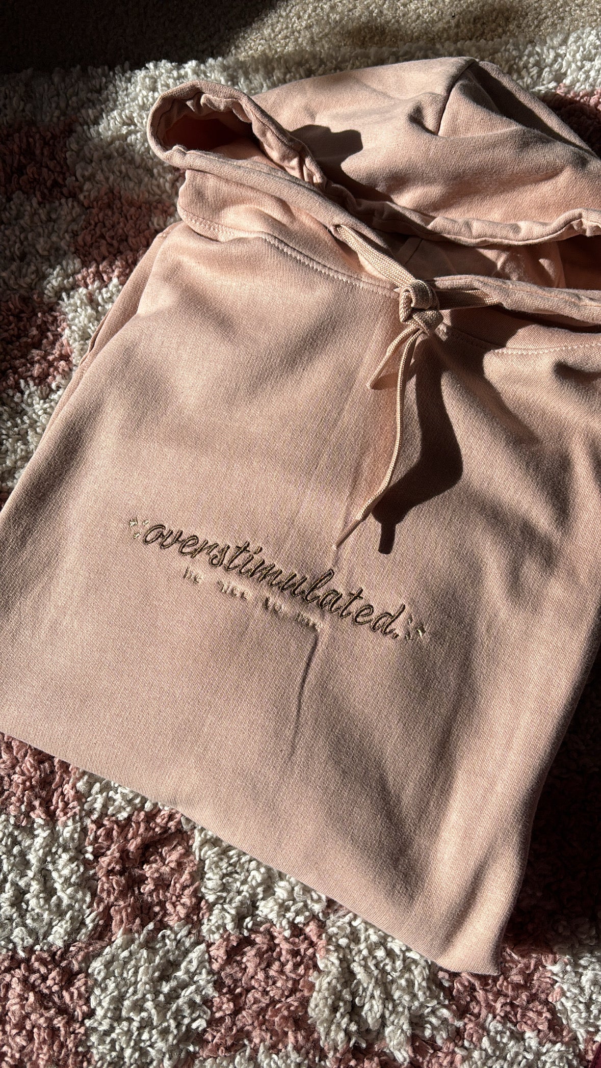 Overstimulated Be Nice To Me Embroidered Hoodie