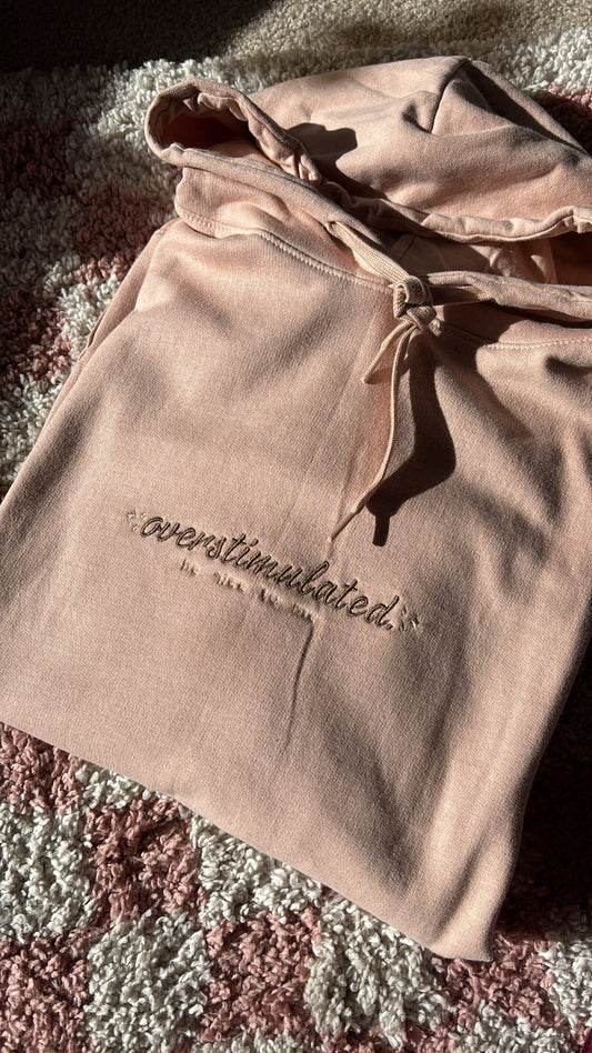 Overstimulated Be Nice To Me Embroidered Hoodie