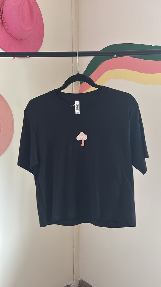 Pink Mushroom Crop Tee