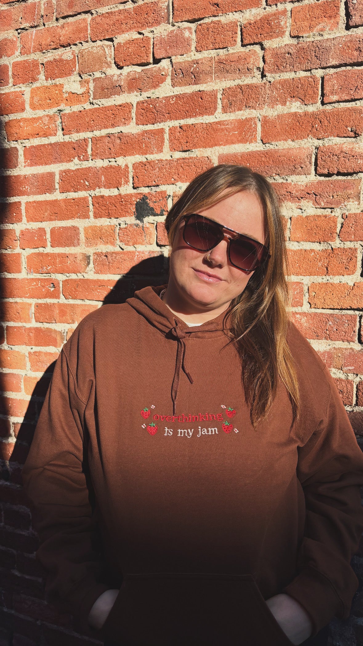 Overthinking Is My Jam Embroidered Hoodie