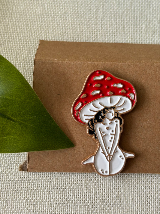 Mushroom Lady Enamel Pins