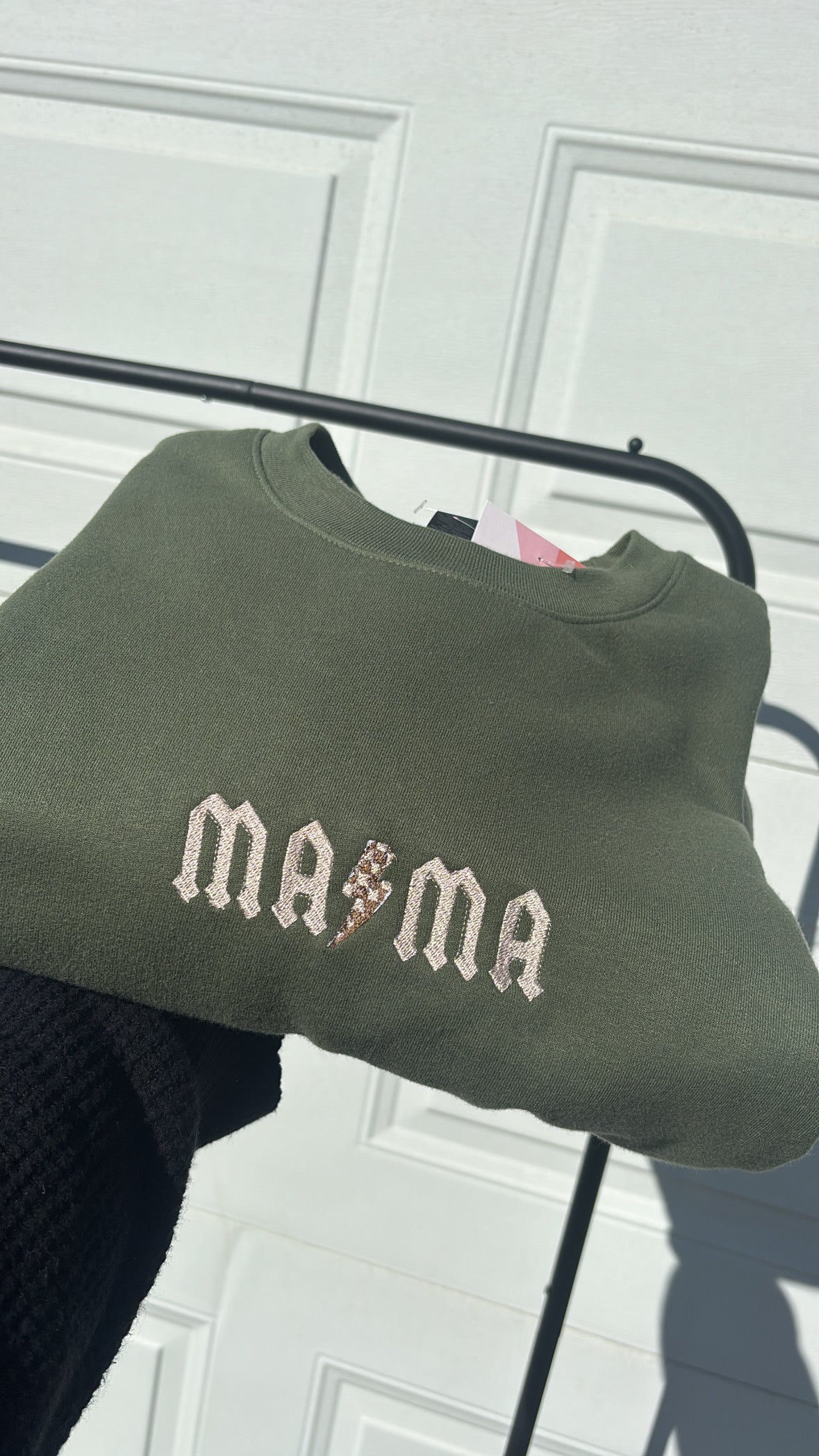 Mama Embroidered Gothic Crewneck Sweatshirt