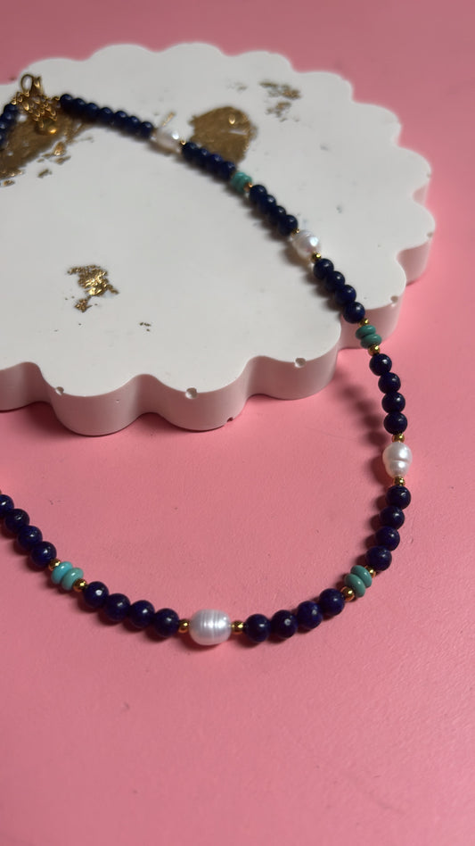 Lapis Lazuli & Pearl Necklace