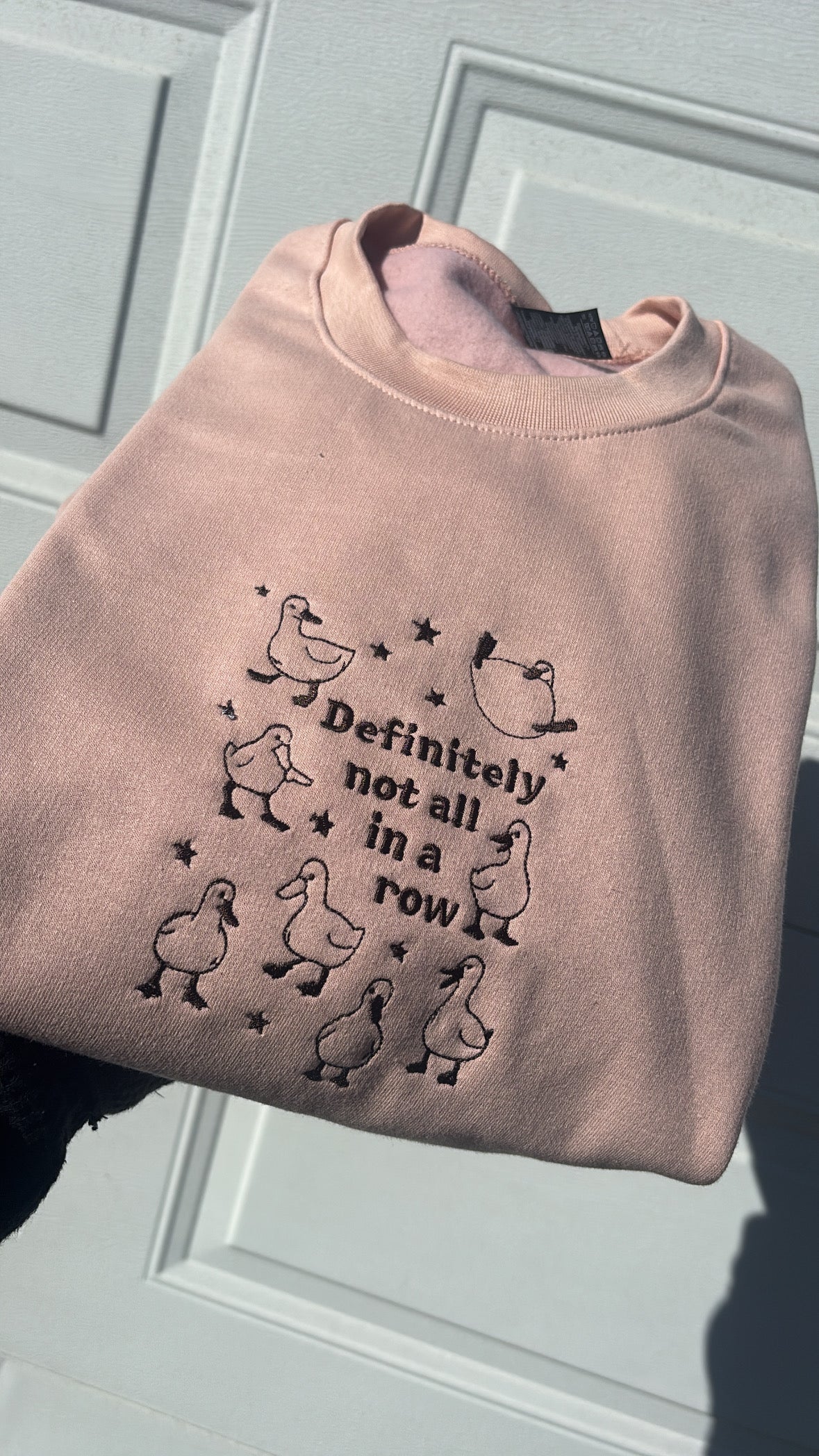 Definitely Not All In A Row Embroidered Crewneck Sweatshirt