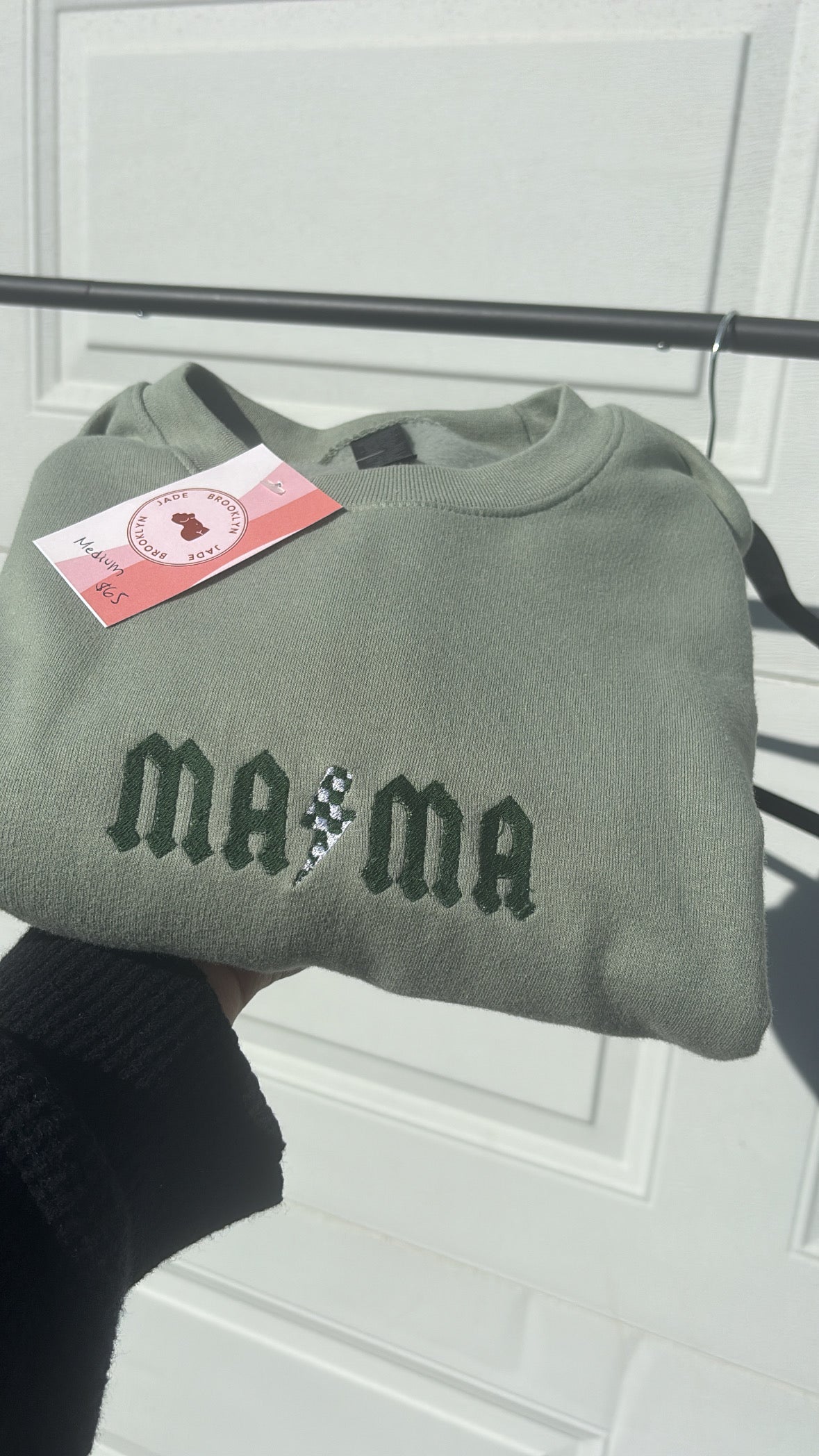 Mama Embroidered Gothic Crewneck Sweatshirt