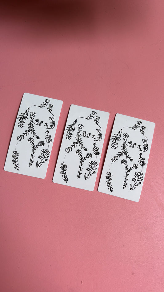 Floral Line Art Sticker