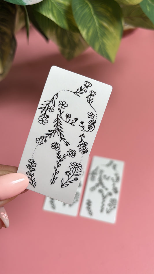Floral Line Art Sticker