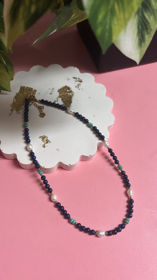 Lapis Lazuli & Pearl Necklace
