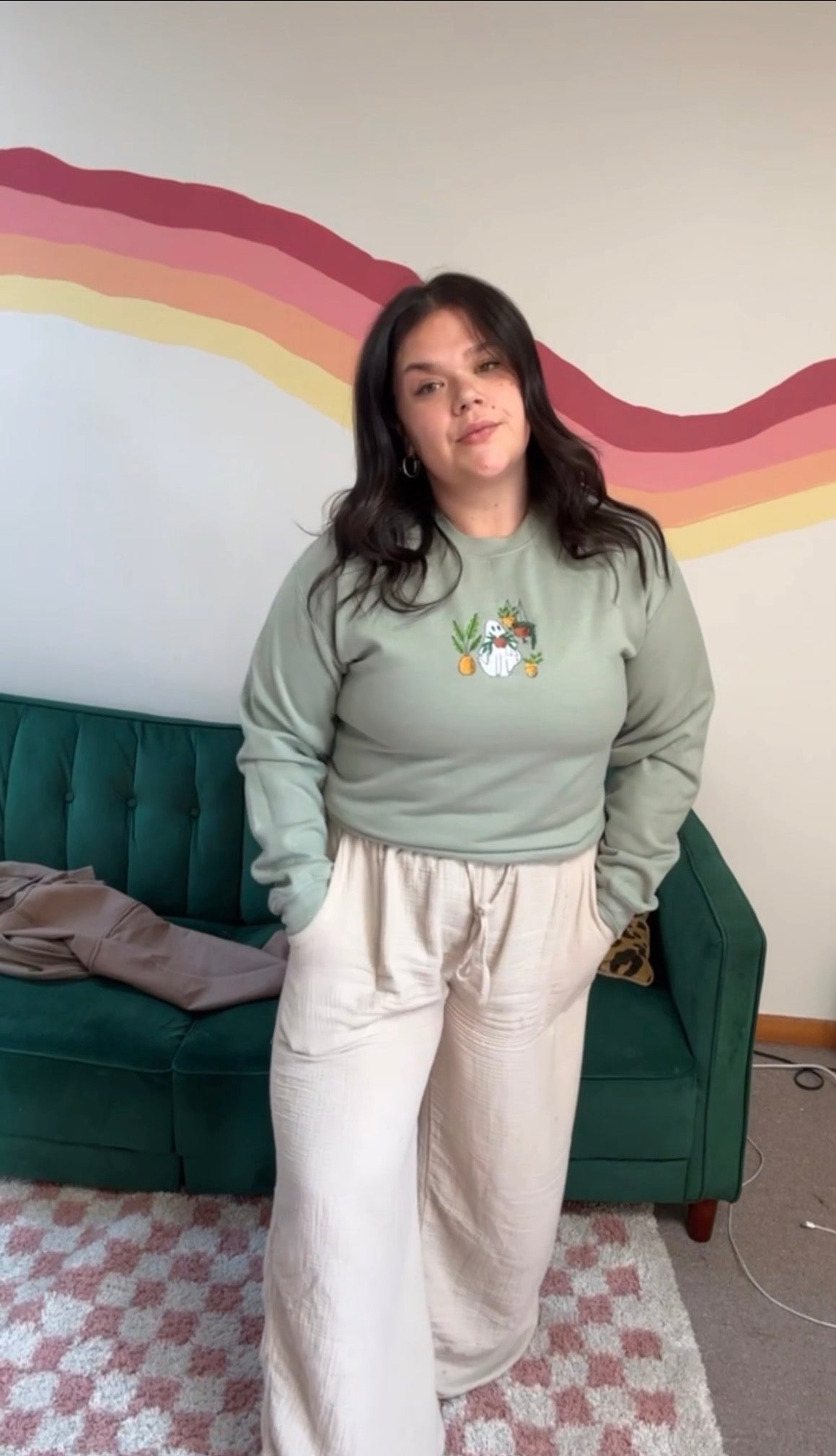 Spooky Plant Ghosty Embroidered Sweatshirt – Limited Halloween Edition