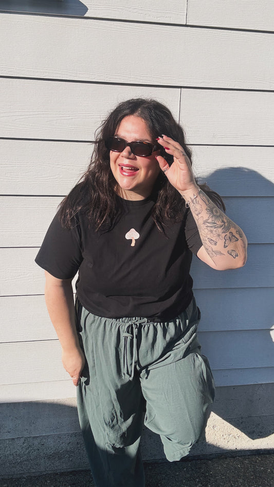 Pink Mushroom Crop Tee