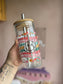 Choose Happiness Glass Cups- Smoothie Cup. Bubble Tea. Aesthetic Cup. 24 OZ.