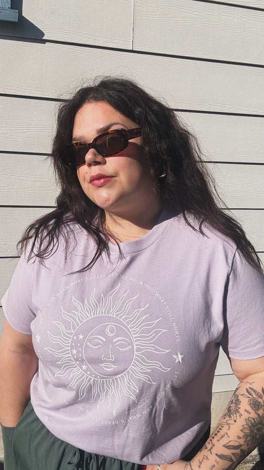 Let the Sun Warm What’s Ready Women’s Boxy Tee