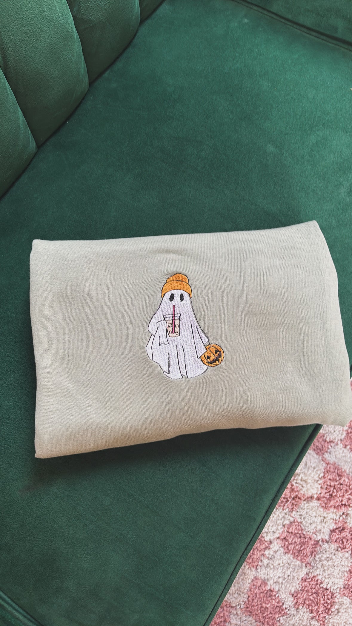 Ice Latte Ghosty Embroidered Crew