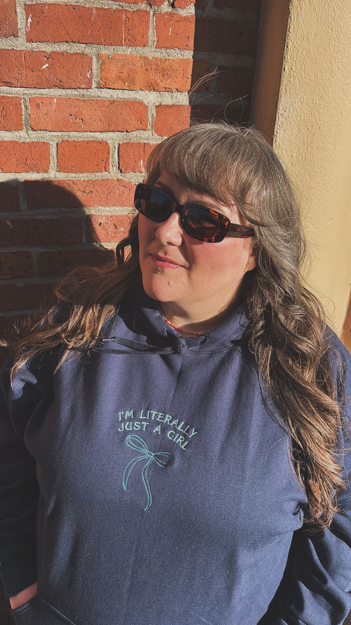 “I’m Literally Just a Girl” Embroidered Hoodie