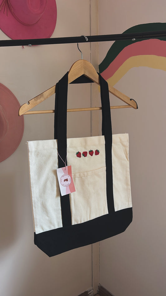 Strawberry Canvas Tote