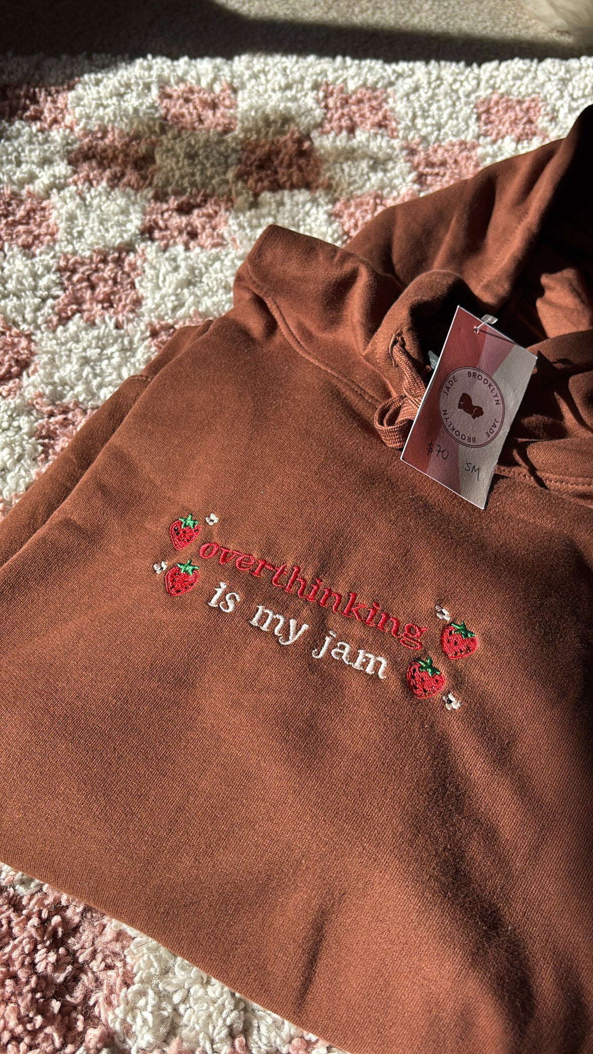 Overthinking Is My Jam Embroidered Hoodie