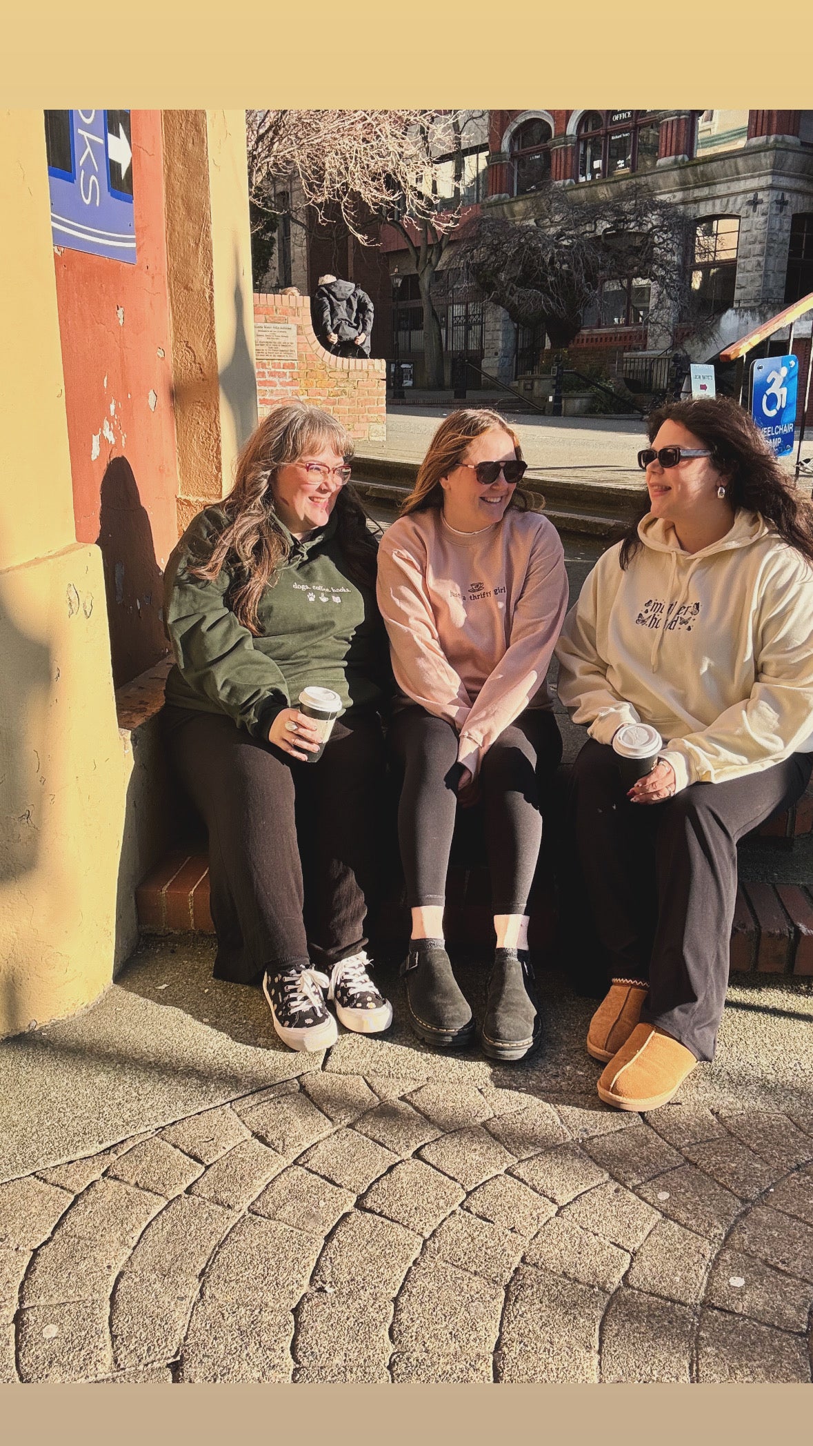 Dogs Coffee Books Embroidered Hoodie