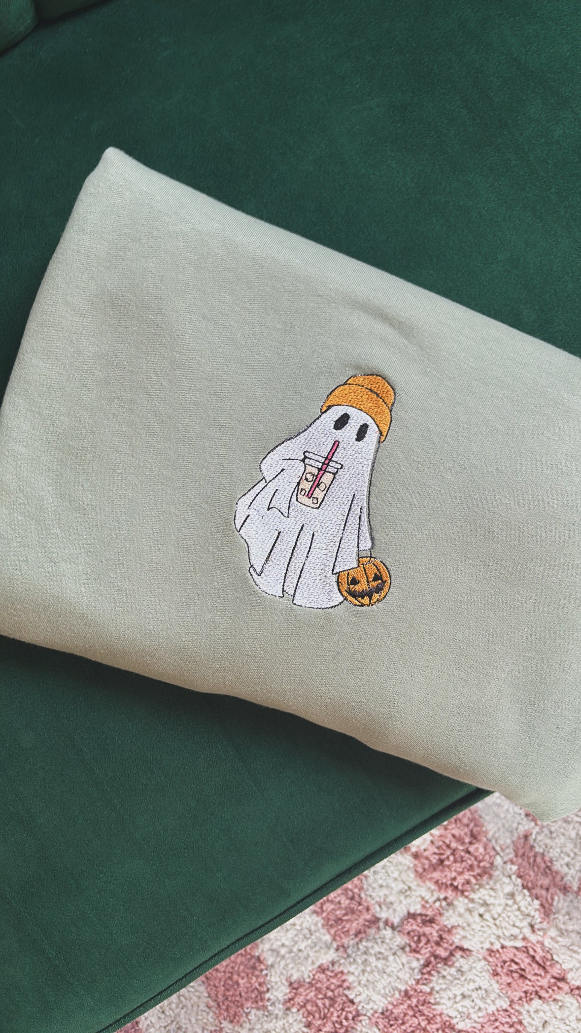 Ice Latte Ghosty Embroidered Crew