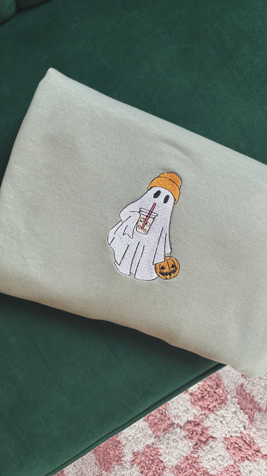 Ice Latte Ghosty Embroidered Crew