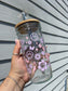 Pink and & Purple Smiley Glass Cups- Smoothie Cup. Bubble Tea. Aesthetic Cup. 24 OZ.