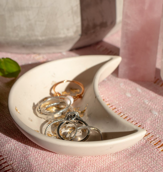 Luxe Moon Ring Dish. Jewellery Dish. Gifts for your besties. Handmade.